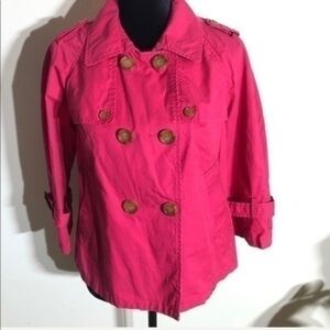 LOFT Hot Pink Boxy Trench Style Blazer Sz XS